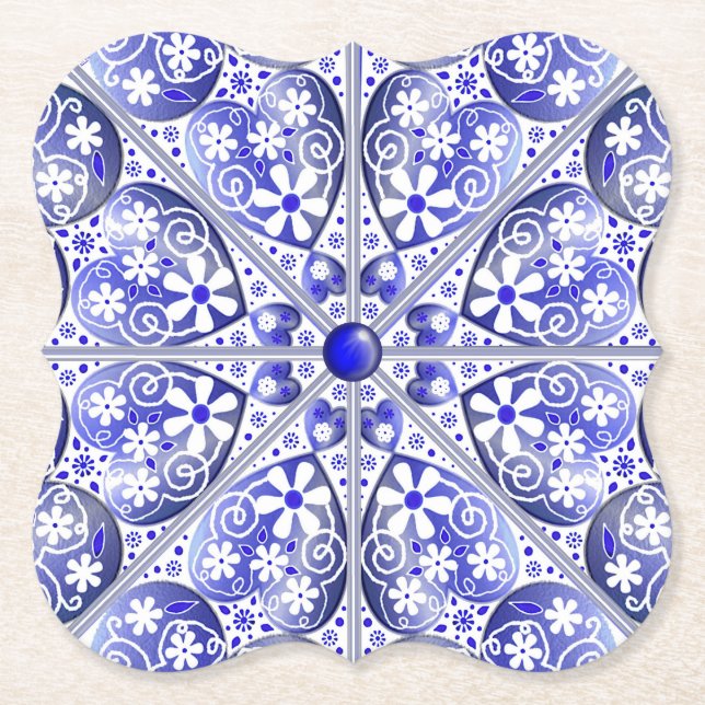 Keramik lace Blue of Greece Untersetzer (Vorderseite)