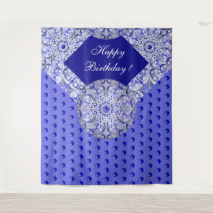 Keramik lace Blue of Greece Wandteppich