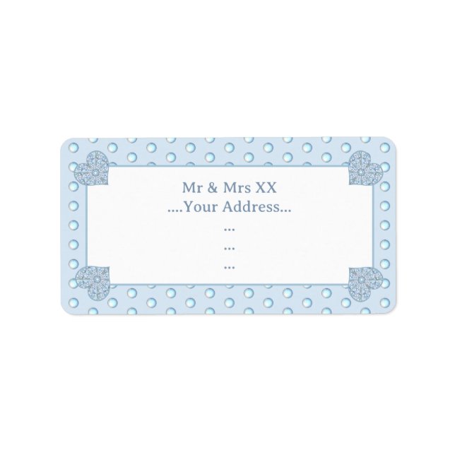 Keramik Lace Light Blue Adressaufkleber (Vorne)