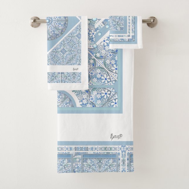 Keramik Lace light blue, Badhandtuch Set (Insitu)