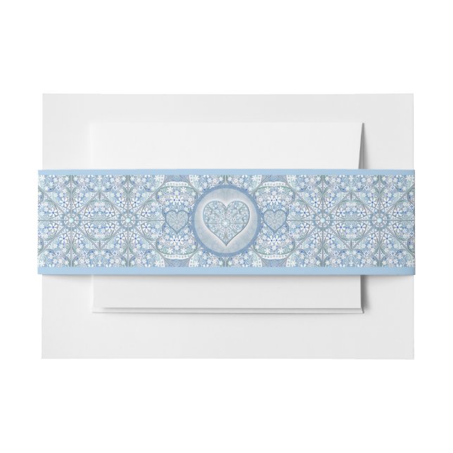 Keramik Lace Light Blue Einladungsbanderole (Vorderseite Beispiel)