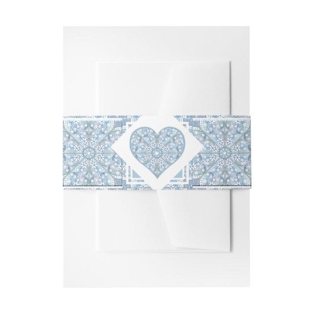 Keramik Lace Light Blue Einladungsbanderole (Vorderseite Beispiel)
