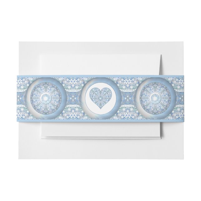 Keramik Lace Light Blue Einladungsbanderole (Vorderseite Beispiel)