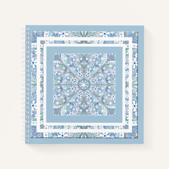 Keramik Lace Light Blue Notizbuch (Vorderseite)