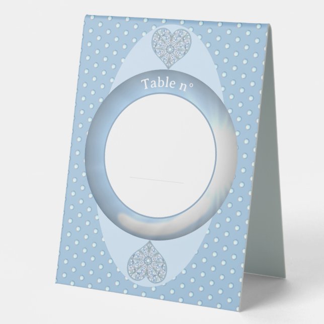 Keramik Lace Light Blue Tischaufsteller (Vorderseite)