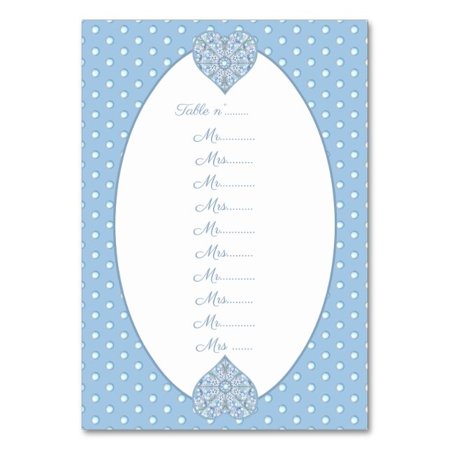 Keramik Lace Light Blue Tischnummer (Vorderseite)