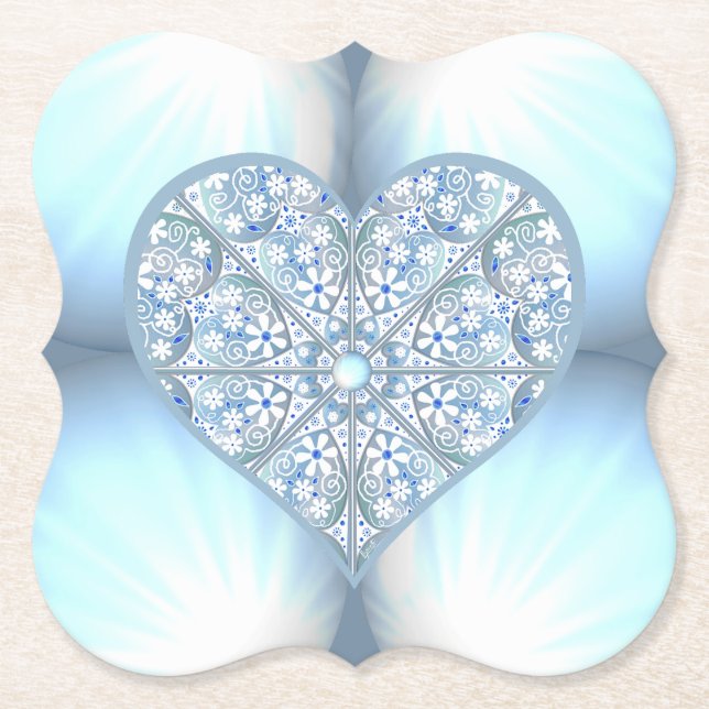 Keramik Lace Light Blue Untersetzer (Vorderseite)