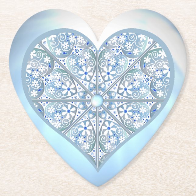 Keramik Lace Light Blue Untersetzer (Vorderseite)