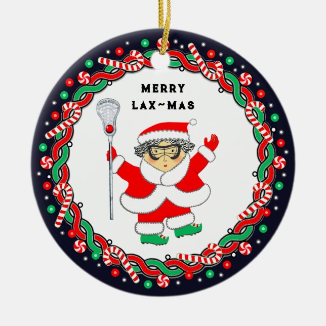 Keramik Lacrosse Holiday Keramik Ornament (Vorne)