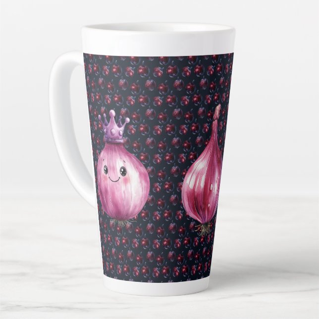 Keramik-Latte-Mug groß Purple Onion Queen Milchtasse (Linke Ecke)