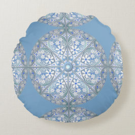Keramik leuchtet blau rundes kissen