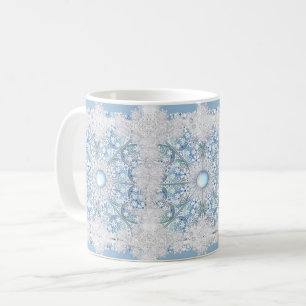 Keramik Light Blue & Snowflake Kaffeetasse