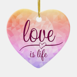 Keramik mit atemberaubendem rotem Herzen Ornament