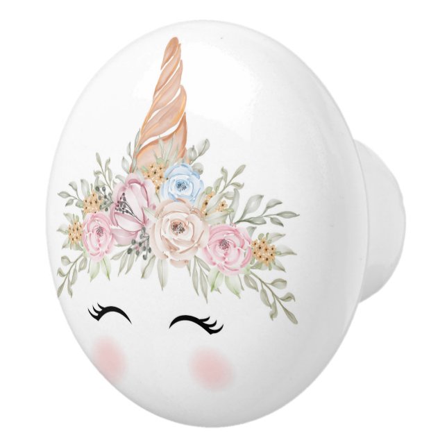 Keramik mit Einhorn Keramikknauf (Rechts)