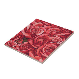 Keramik mit Fliesen für die Rose