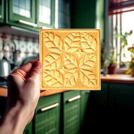 Keramik mit Ginger Stilisierten Ovate-Blätter Fliese