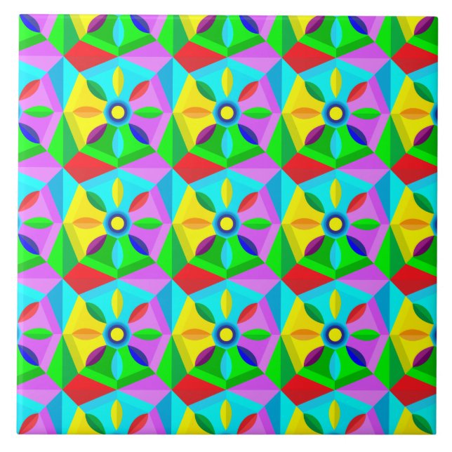 Keramik mit klassischer Blume Fliese (Vorderseite)