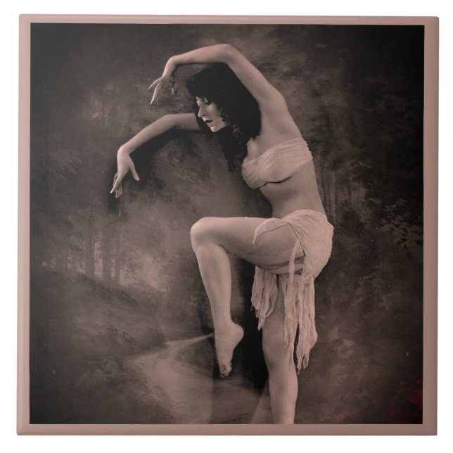 Keramik mit Vintagem Dancer Foto Fliese (Vorderseite)
