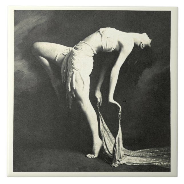 Keramik mit Vintagem Tänzer Fliese (Vorderseite)