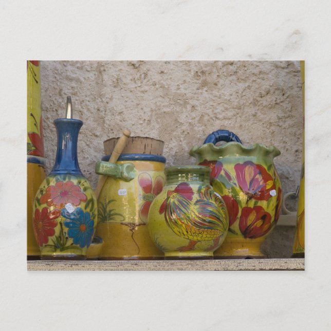 Keramik, Moustiers-Sainte-Marie, Provence, Postkarte (Vorderseite)