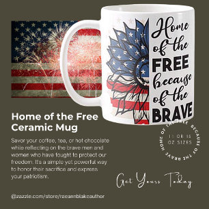 Keramik-Mug 'Heimat der Freien USA - Patriotisch' Kaffeetasse