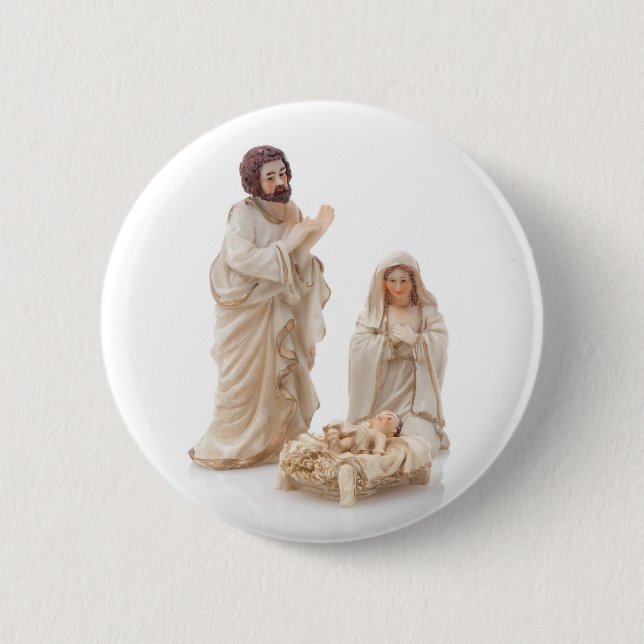 Keramik Nativityszene Button (Vorderseite)