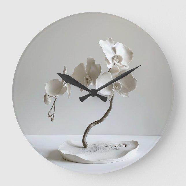Keramik Neutral Orchid Taupe Große Wanduhr (Vorderseite)