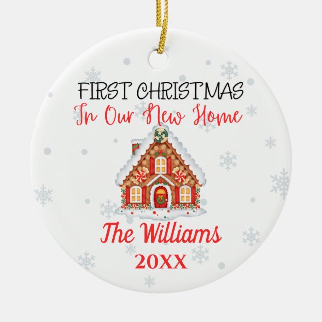 Keramik New Zuhause Christmas Personalisiert Keramik Ornament (Vorne)