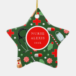 Keramik Nurse Holiday Keramik Ornament