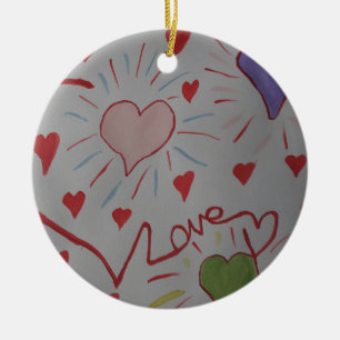 Keramik-Ornament Love Hearts Keramik Ornament