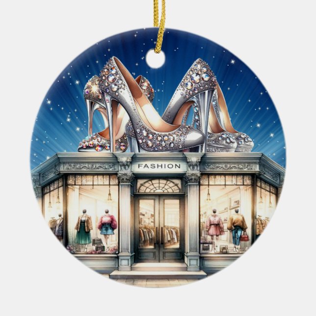 Keramik-Ornament mit hohen Absätzen aufheben Keramik Ornament (Vorne)