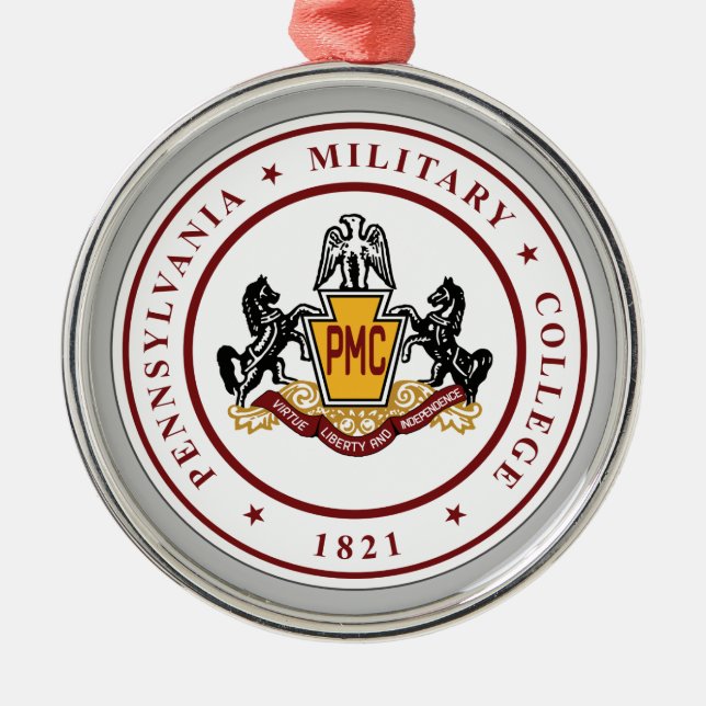 + Keramik-Ornament mit PMC-Siegel-Logo Ornament Aus Metall (Vorne)