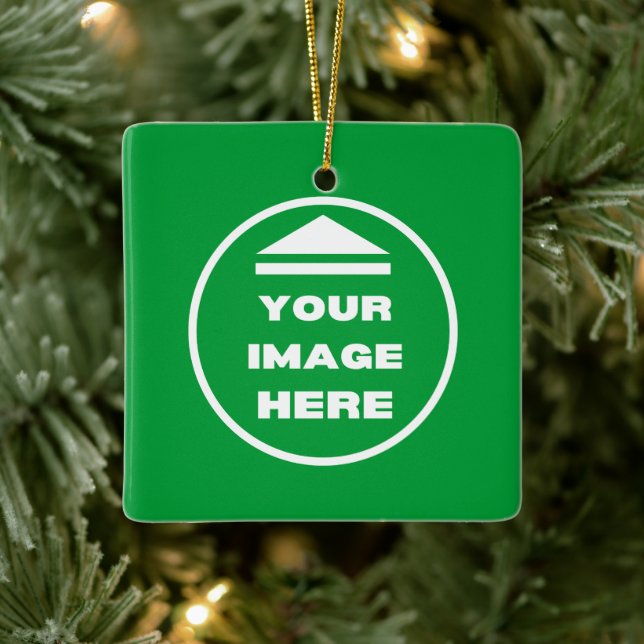 Keramik Ornament - Personalisiert - Bild hinzufüge (Baum)