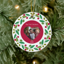 Keramik Ornament - Unser erstes Weihnachtsfest - F