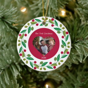 Keramik Ornament - Unser erstes Weihnachtsfest - F