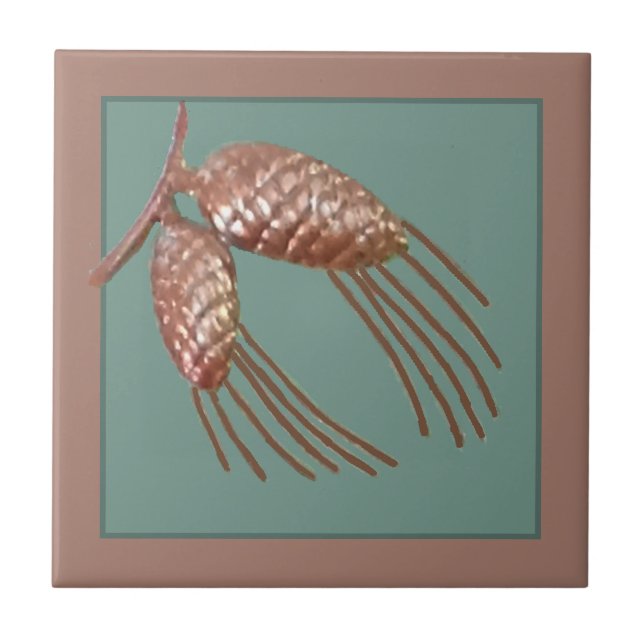 Keramik pinecone Kupfer Fliese (Vorderseite)