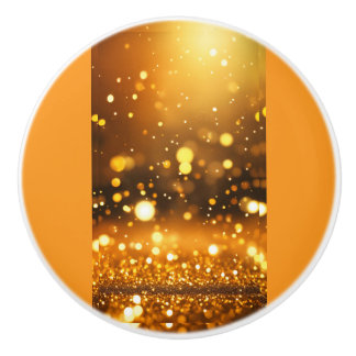 Keramik Pull Knob mit Gold Glitzer und Bokeh Glow Keramikknauf