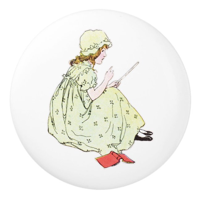 Keramik Pull - Schülerin 2 Keramikknauf (Vorderseite)