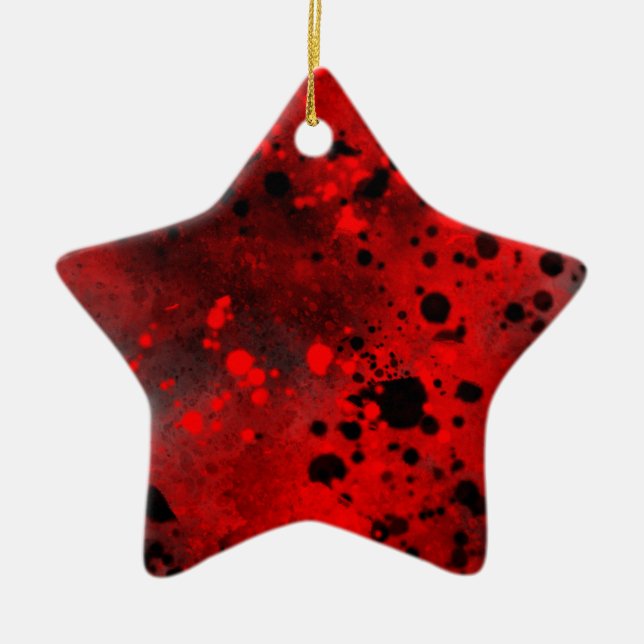 Keramik Rot und Schwarz-Spritzer Ornament (Vorne)