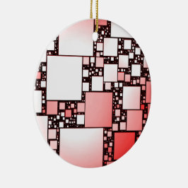 Keramik Rot und Weiß Platz Tanzen Ornament