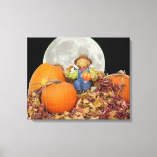 Keramik Scarecrow King auf Seinem Pumpkin Thron Leinwanddruck