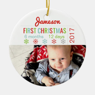Keramik-Schneeflocke-Verzierung des Babys erste Keramik Ornament