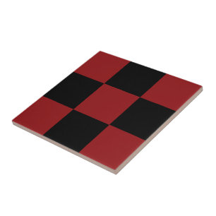Keramik Schwarz/Rot Karo Tile Moderne Fliese