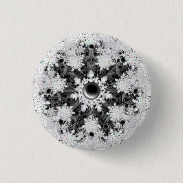 Keramik, schwarz und Schneeflocke Button