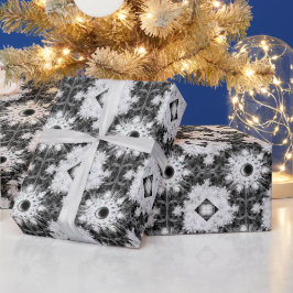 Keramik, schwarz und Schneeflocke Geschenkpapier
