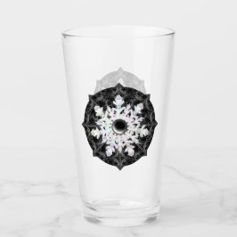 Keramik, schwarz und Schneeflocke Glas