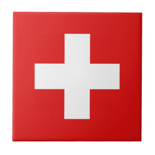 Keramik Schweiz Flag Tile Fliese