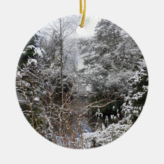 Keramik Snowy Trees Ornament (Vorne)