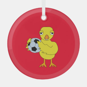 Keramik Soccer Chick Ornament Aus Glas