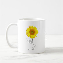 Keramik Sonnenblume Kaffeemaschine Tasse mit Name 